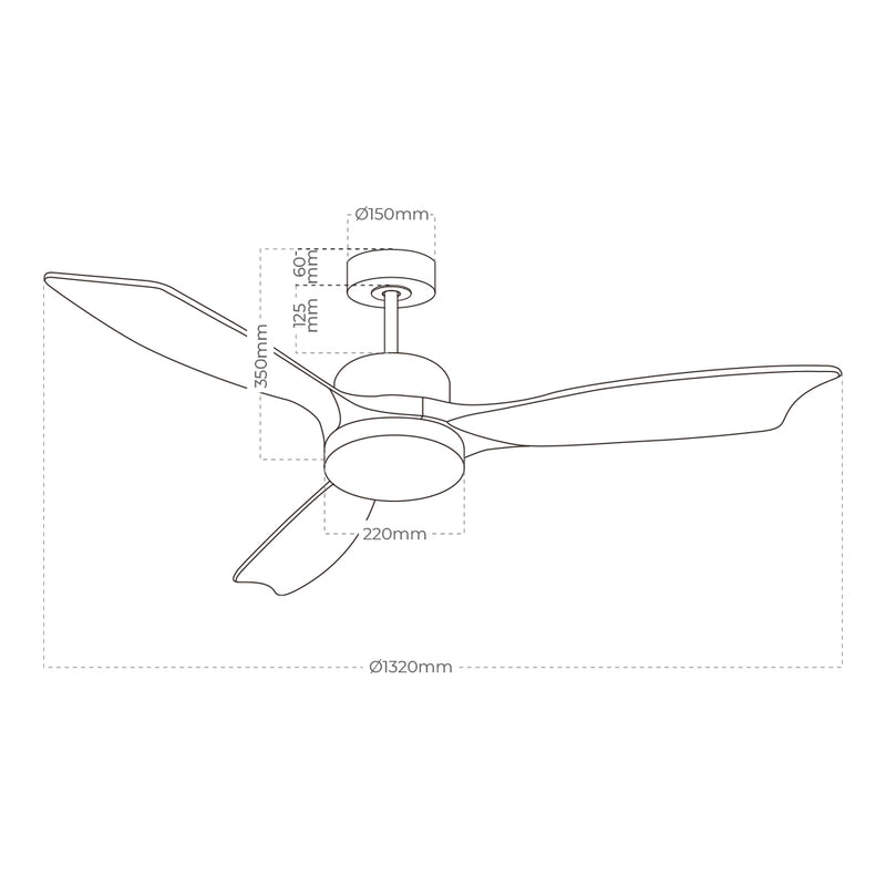 Ventilador De Techo Inteligente Con Aspas De Madera Luz Led 3000/4000/6000K Báltico Potencia: 20W Edm