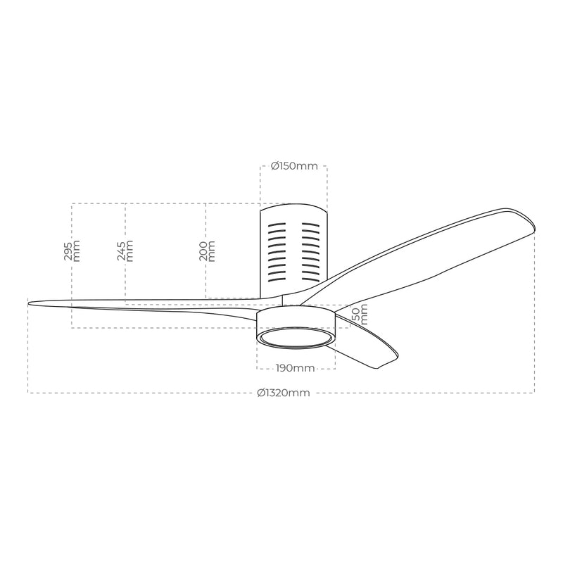 Smart Ceiling Fan With Wooden Blades Led Light 3000/4000/6000K Kara Power: 30W Edm