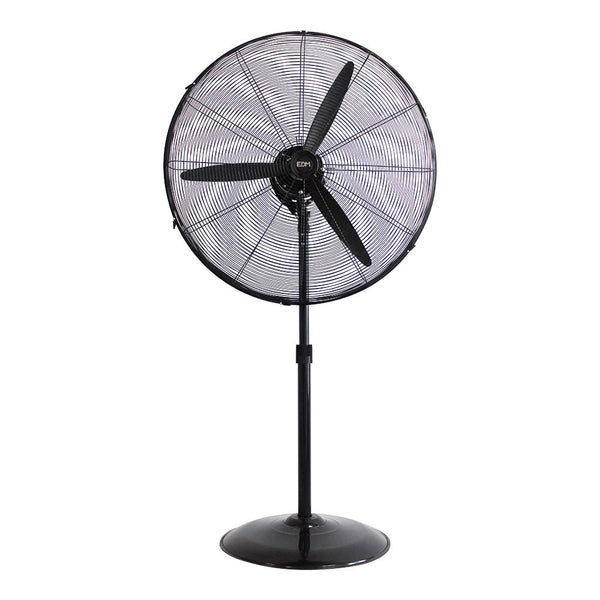 Ventilador De Pie Industrial, Oscilante, Con Base Circular, Color Negro, Potencia: 180W Aspas: Ø60Cm, Altura Regulable 117-156Cm Edm