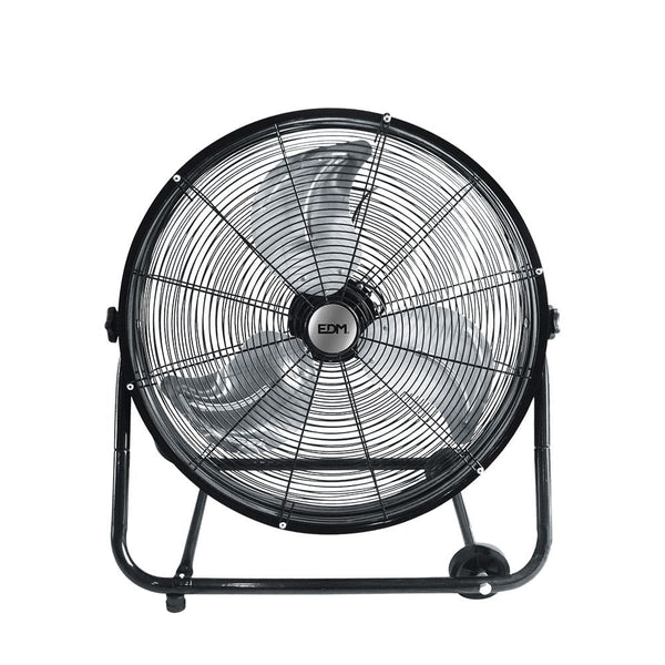 Ventilador Industrial De Suelo, Con Ruedas, Color Negro, Potencia: 180W Aspas: Ø60X70Cm Edm