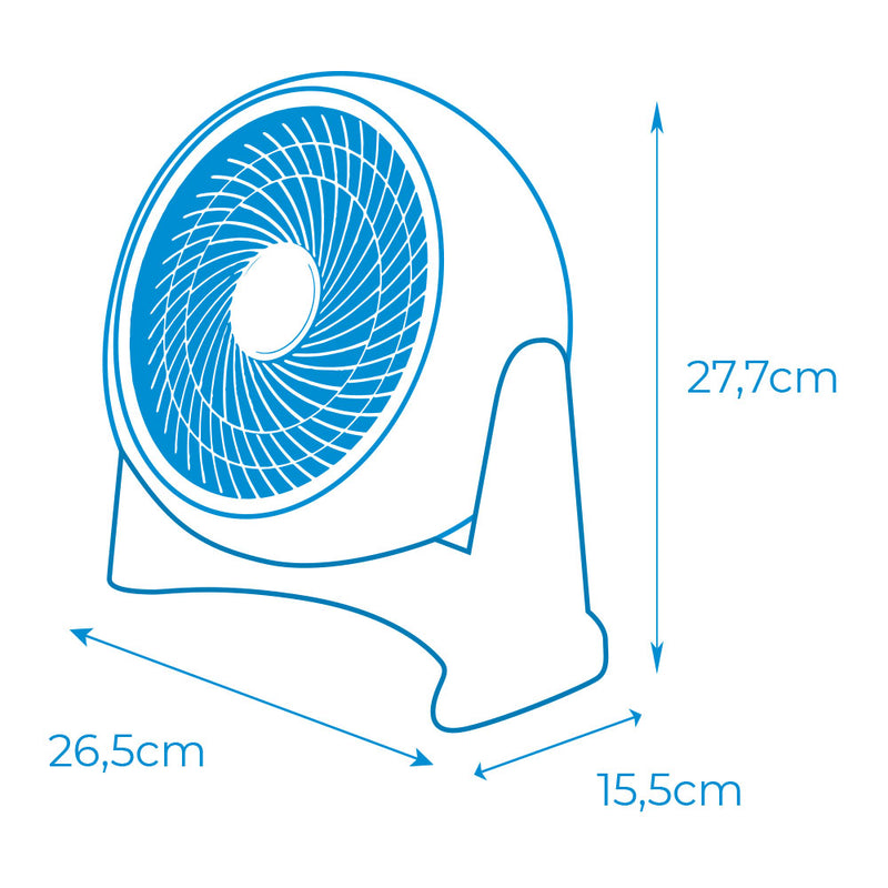 Ventilador 2 En 1 (Suelo Y Pared) Color Blanco, Potencia: 50W Aspas: Ø18Cm 26,5X15,5X27,7Cm Edm