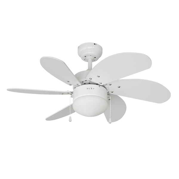 Ventilador De Techo Modelo Aral, Color Blanco, Potencia: 50W Aspas: Ø76Cm Edm