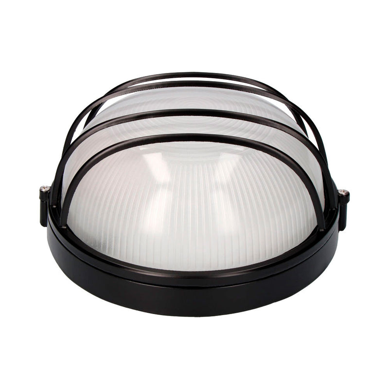 Round Aluminum Ip54 Wall Light, Black Color 1Xe27 100W Ø23.8X11Cm Vinyols Edm Model