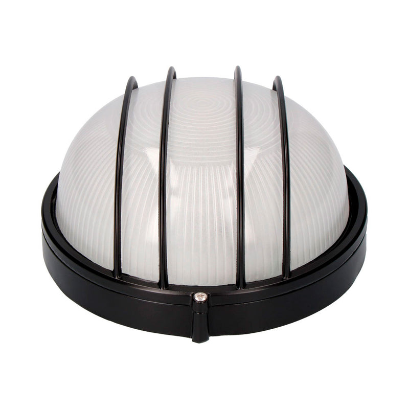 Round Aluminum Ip54 Wall Light, Black Color 1Xe27 100W Ø23.8X11Cm Vinyols Edm Model