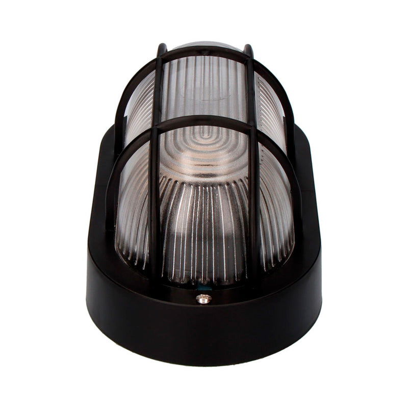 Oval Wall Lamp Ip54 Color Black 1Xe27 40W 11.4X20.2X10Cm Model Tarragona, Edm