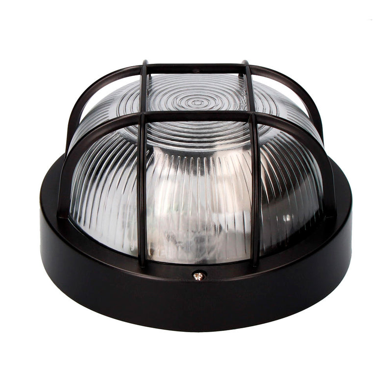 Round Wall Lamp Ip54 Black Color 1Xe27 40W Ø18.5X10.4Cm Model Tarragona, Edm