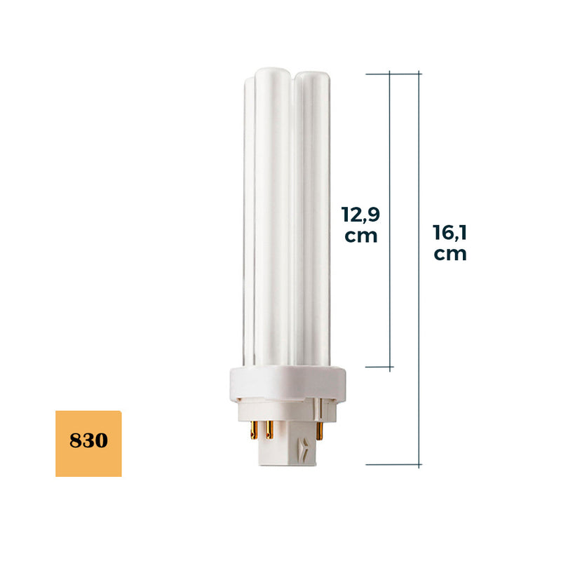 Bombilla Bajo Consumo Lynx D-26W G24 Pld-4Pin 830K Luz Calida 17,4Cm Osram