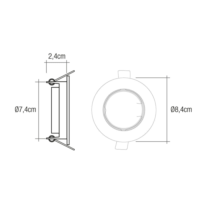 Aro Halogeno Metalico, Oscilante, Color Blanco, Ø8,4Cm Edm