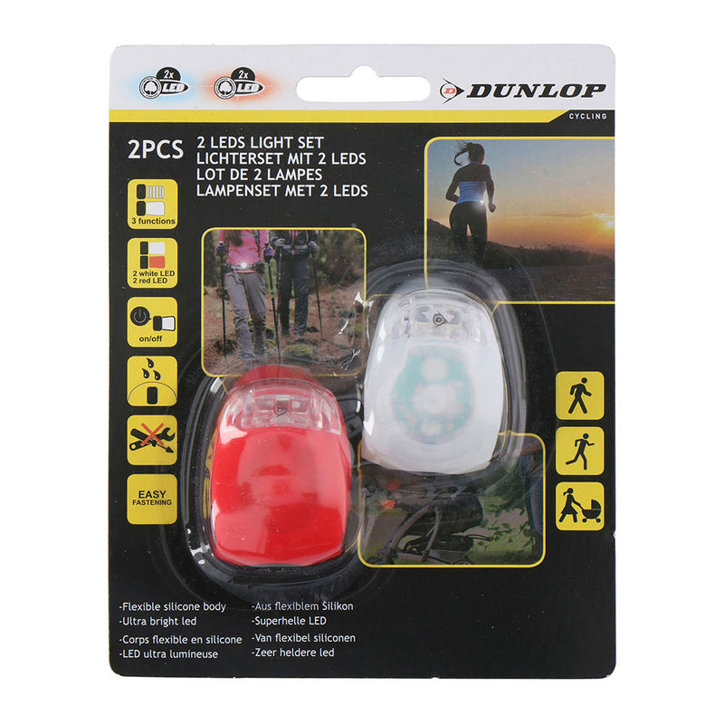 Set of 2 Bicycle Signal Lights, Front and Rear, 1X4Lr1130 (Batteries Included) Dunlop