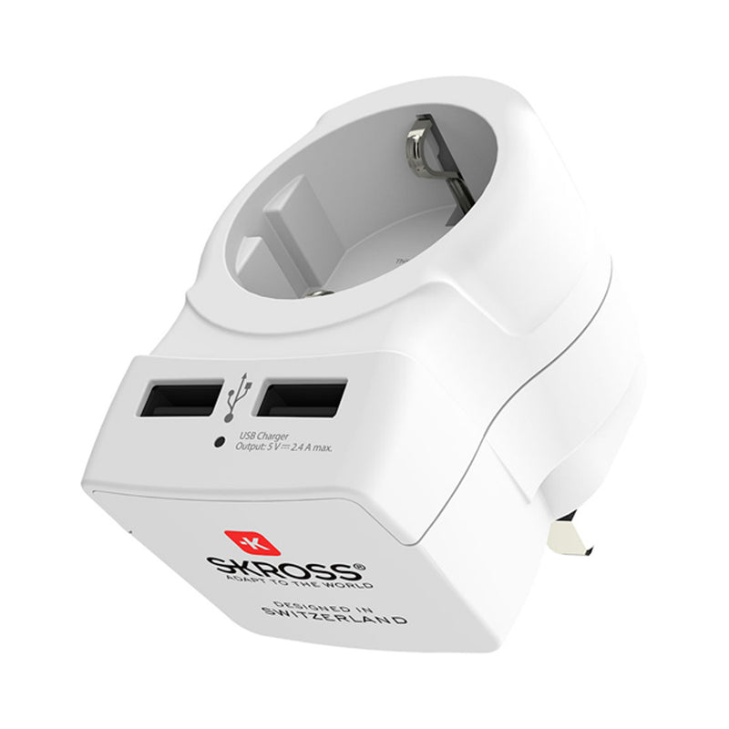 Adaptador Europeo A Reino Unido Usb Skross 1500280