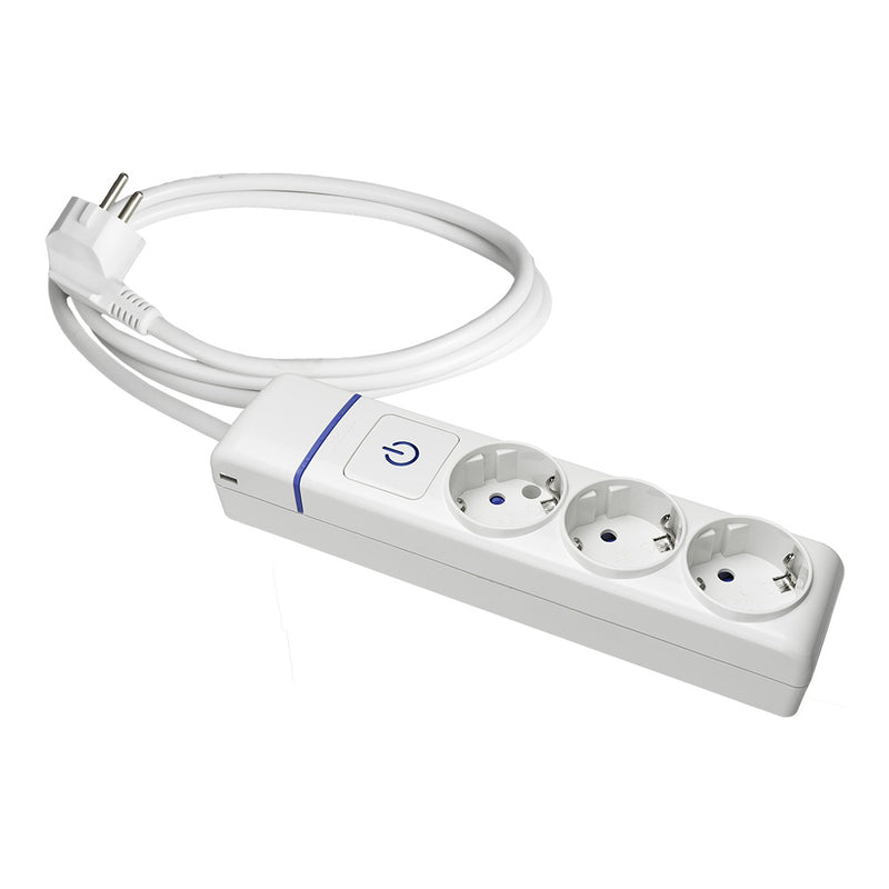 Multiple Base 3 Sockets T/Tl + Illuminated Switch, 1.5M Cable 8013Pil Solera