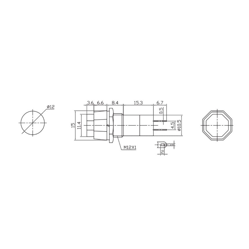 Interruptor Unipolar Base Hexagonal 1A 250V