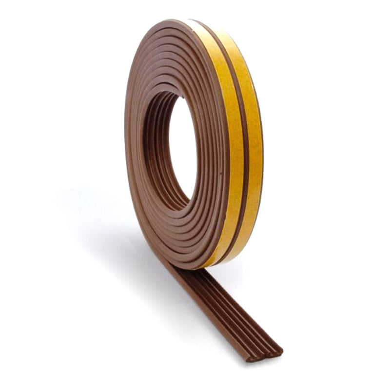 Rubber Weatherstrip Type E Brown 6M X 9Mm