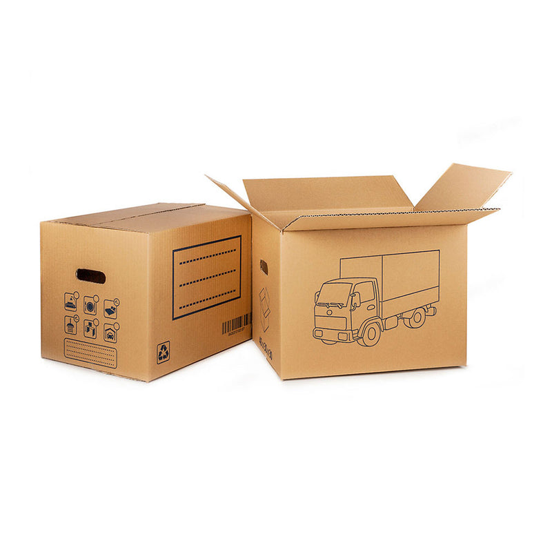 Cardboard Box for Moving (Die-Cut Handle) 50x35x35cm Fun &amp; Go