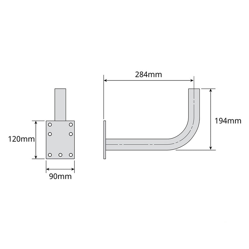 Soporte "L" 284X194Mm Ø35Mm Zinc+Rpr Televes