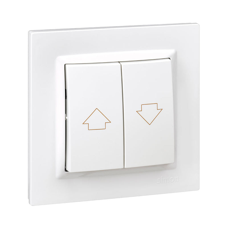 White Shutters Push Button With Frame