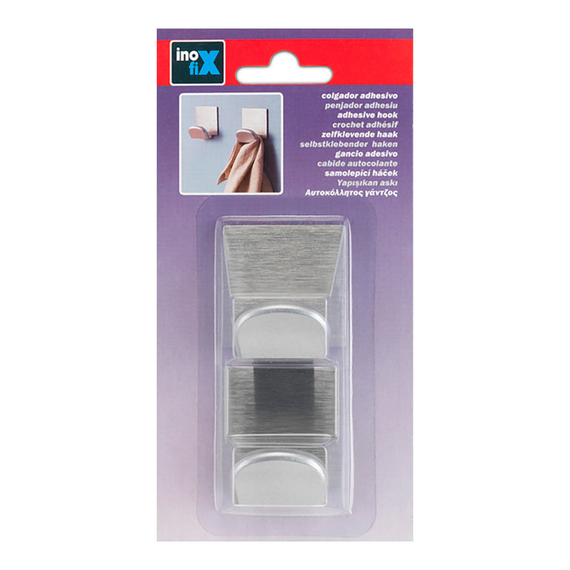 Chrome Adhesive Hanger with Stainless Steel Base 2078-7-000 (Blister 2 Units) Inofix