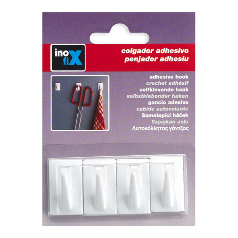 Classic White Adhesive Hanger 2075-2-000 (Blister 4 Units) Inofix