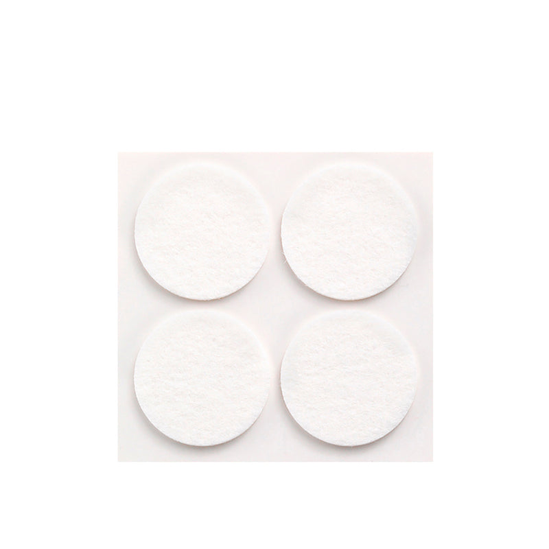 Pack of 4 White Synthetic Adhesive Felts Ø38mm Plasfix Inofix