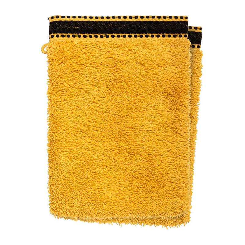 Pack of 2 Units, Premium Bath Towel-Glove, Mustard Color, 15x21cm