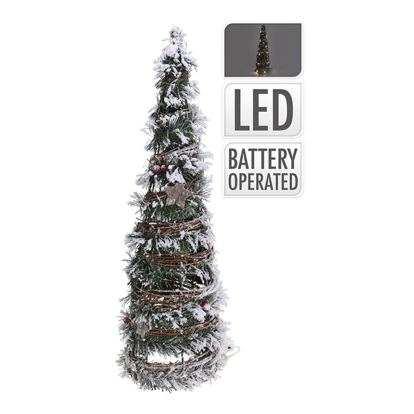 Abeto De Navidad De Rattan Con 30 Leds 60Cm