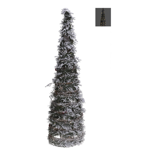 Abeto De Navidad De Rattan Con 40 Leds 80Cm