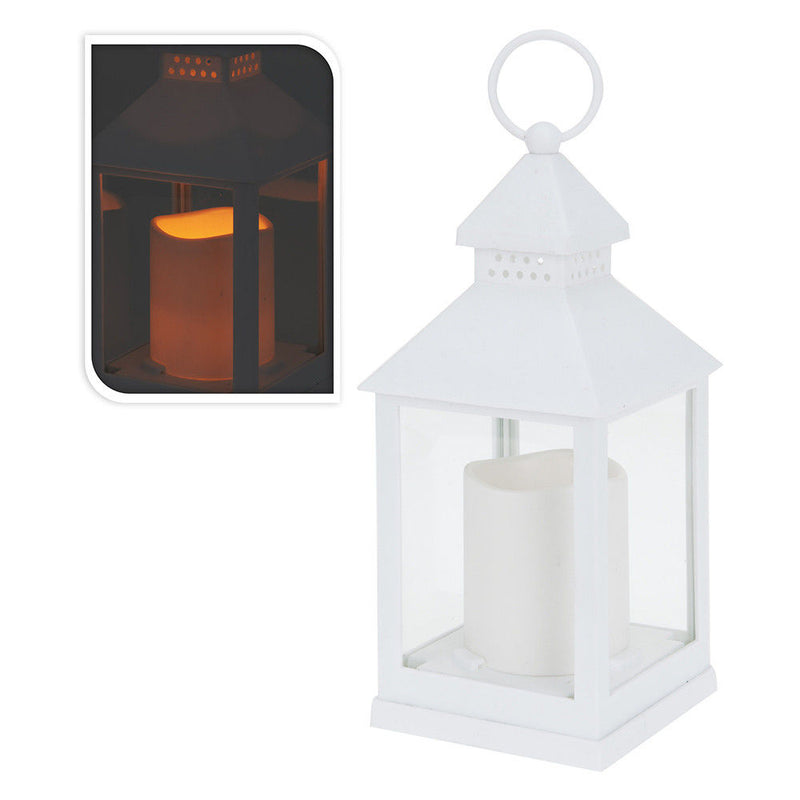 Farol Con Vela De Led 10, 5X10, 5X23Cm Blanco