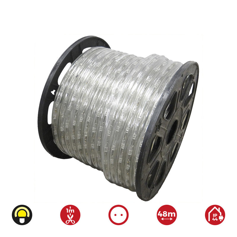 Tubo Flexiled 2 Vias Fijo 48M. 30Leds/M Amarillo