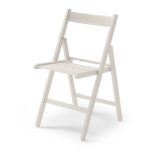 Raw White Wooden Folding Chair 79x42.5x47.5cm