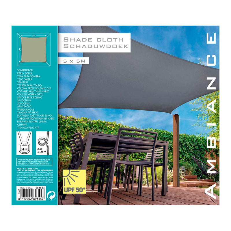 Toldo Vela Cuadrado Color: Arena 5X5M Ambiance