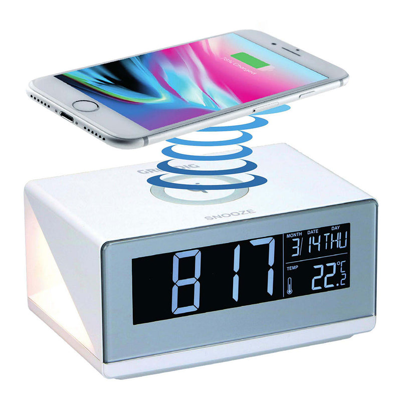 Grundig Alarm Clock with 5W Wireless Charger