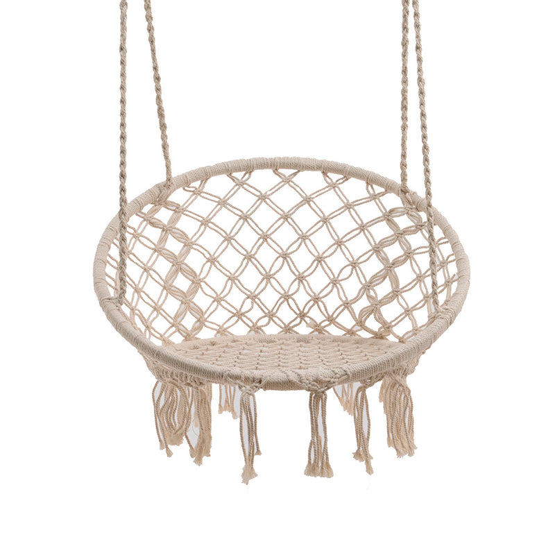 Bali Cotton Swing With Fringes Ø82X123Cm Cream Color