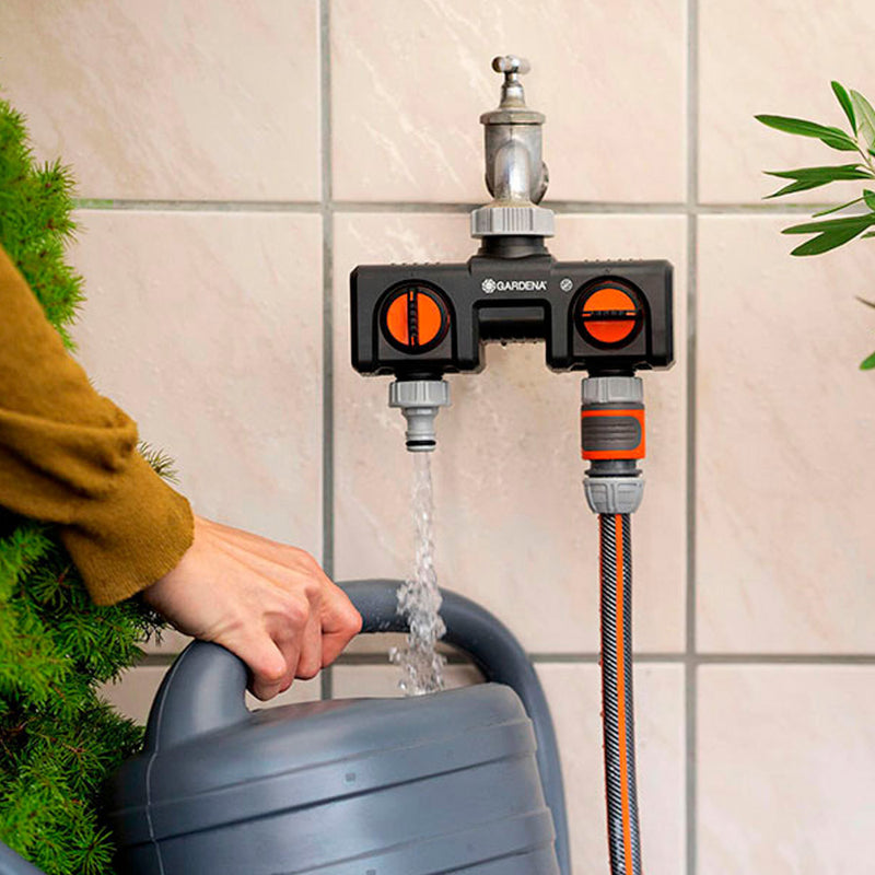 Distribuidor 2 Vías Con Adaptador Gardena