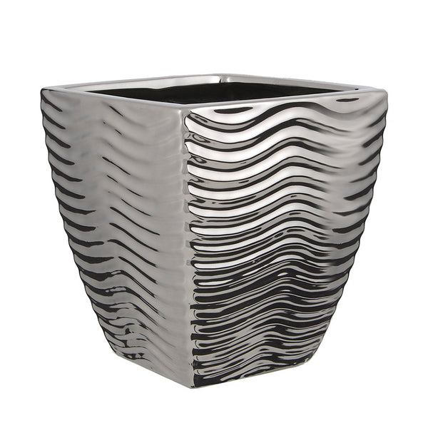 Orchid Square Planters Assorted Silver 14x16x16cm