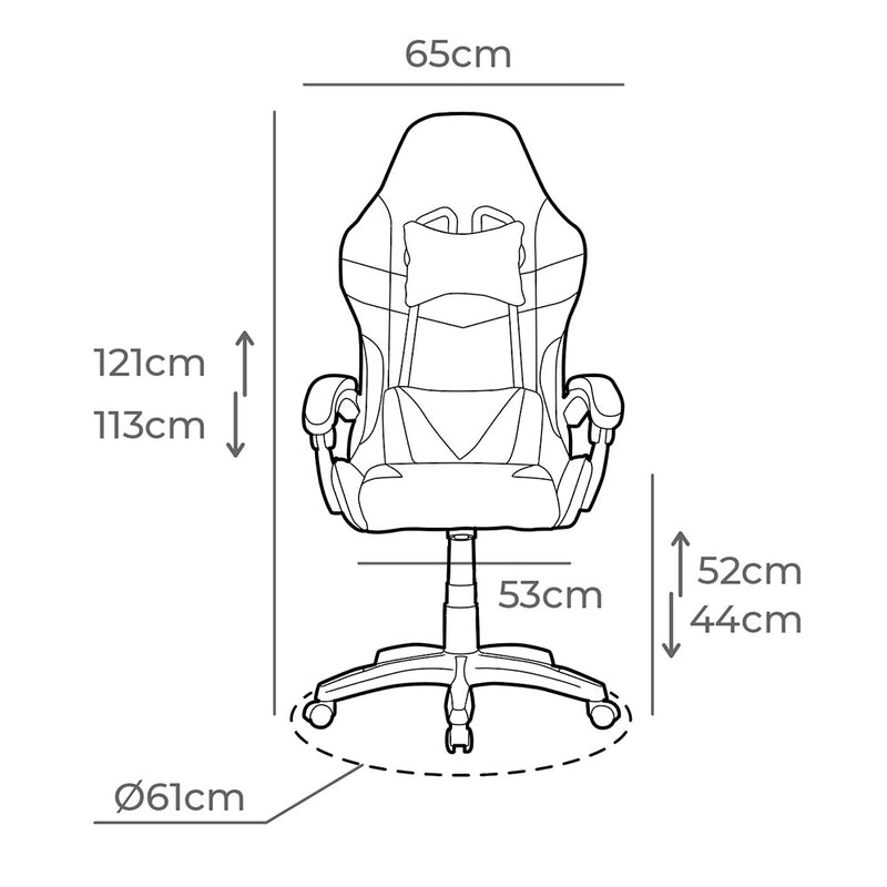 Silla Gaming Ergonómica Blanca Y Negra Edm