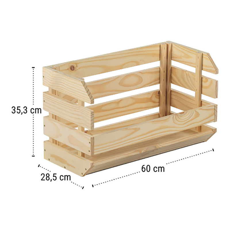 Caja Apilable Evolution 60X28,5X35,3Cm Pino Sin Barniz 100% Pefc Cert Astigarraga