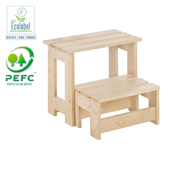 Astigarraga Stool/Ladder Assembled Raw Pine 100% Pefc Cert 43X46.5X27Cm