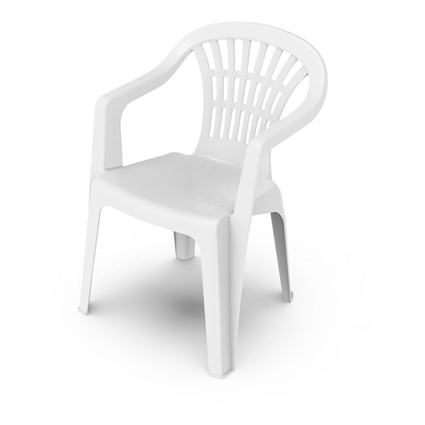 Silla Apilable, Respaldo Bajo Color: Blanco 56X54X80Cm, Modelo: Lyra Progarden