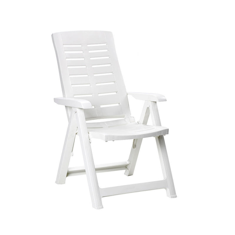 Silla Plegable, Color: Blanco 60X61X109Cm Modelo: Multiposicionnes Progarden