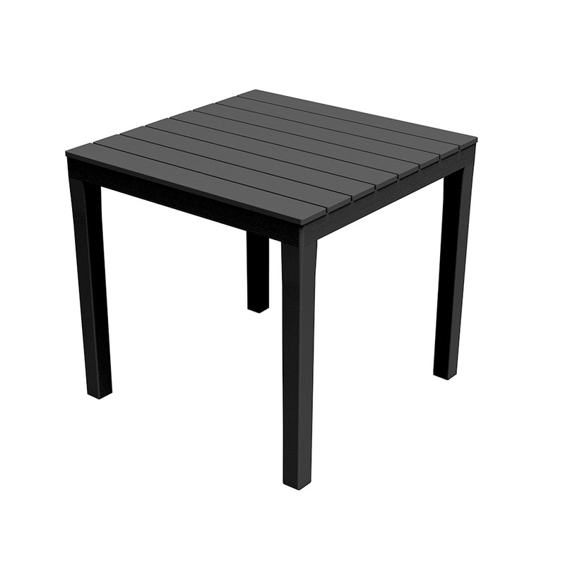 Mesa Cuadrada De Jardin Color: Negro 78X78X72Cm Modelo: Bali Ipae Progarden