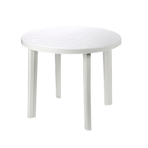 Mesa Redonda Para Exterior, Color: Blanco Ø90X72Cm Ipae Progarden