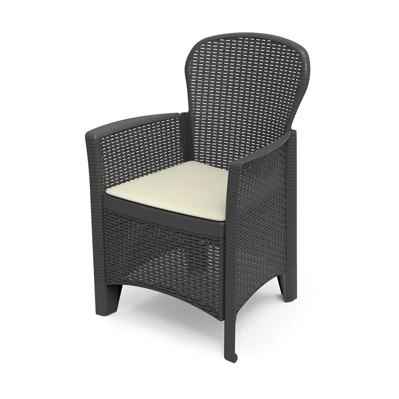 Silla Imitacion Rattan, Color: Antracita 60X58X89Cm Modelo: Folia Progarden