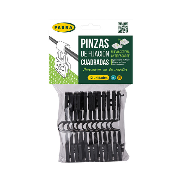 Pinza Fijación Cuadradas, Blister 12Unid.