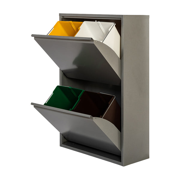 Metal Recycling Cabinet 4 Drawers Grey 92x60x25cm