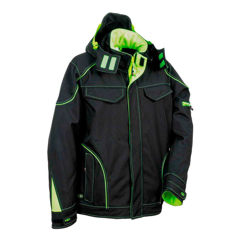 Cazadora Softshell Tecka Negro Lime Cofra Talla 50