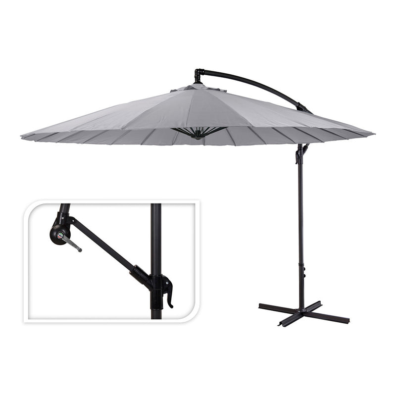 Parasol Excéntrico Altura Maxima 3M Ø300Cm Color: Gris Claro