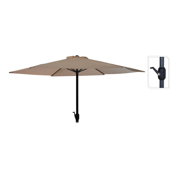 Parasol Ø300Cm Altura 248Cm, Poste De Aluminio Con Manivela Color: Taupe