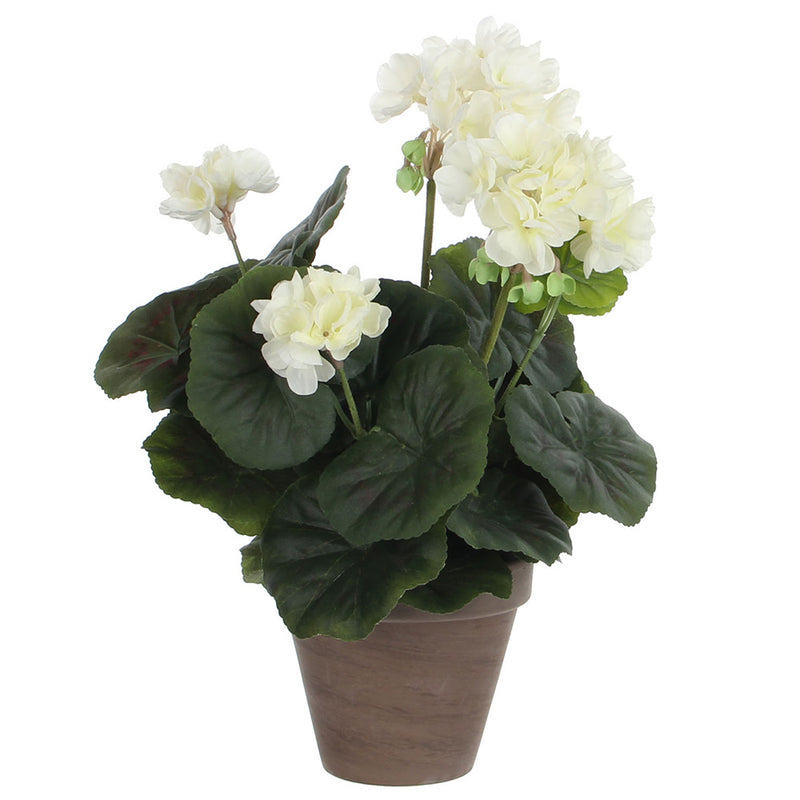 Cream Color PVC Geranium With Pot