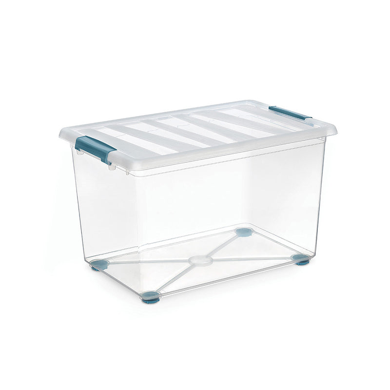 Caja Katla Transparente 57L Con Ruedas Y Asas Ergonomicas 59X39X36,5Cm