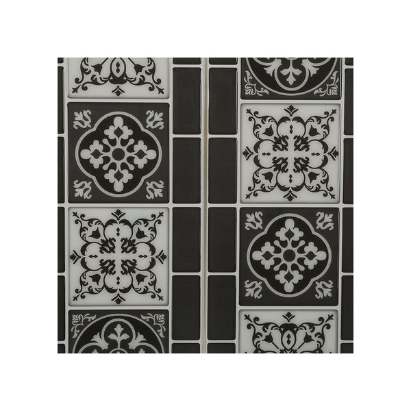 Pack 2 Decorative Sticker Black Tile Model 30.5X25X0, 3Cm